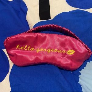 Hello Gorgeous Hot Pink and Yellow Satin Eye Sleep Mask